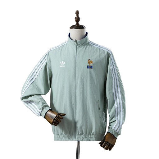 1990-92 France national football team Classic Vintage Full Zip Reversible Anthem Track Jacket Top Windbreaker Soccer Fußball BNWT