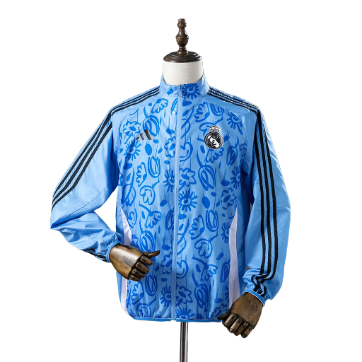 2024-25 Real Madrid Football Club Full Zip Reversible Anthem Track Jacket Top Windbreaker Soccer Fußball BNWT