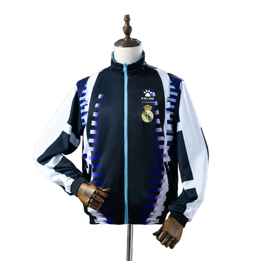 1996-97 Real Madrid Football Club Full Zip Reversible AnthemTrack Jacket Top Windbreaker Retro-Style Soccer Fußball BNWT