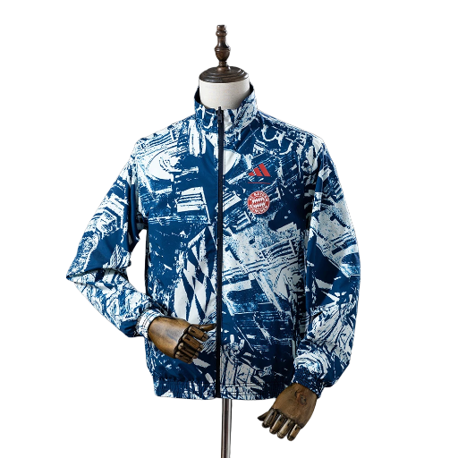 2023-24 Bayern Munich Football Club Full Zip Reversible Anthem Track Jacket Top Windbreaker Soccer Fußball BNWT