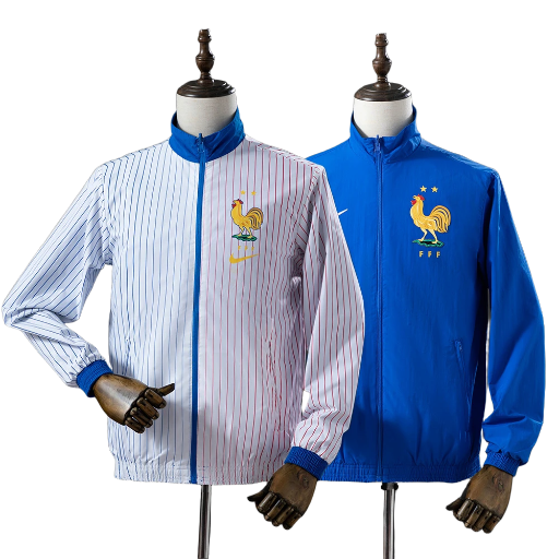 2024-25 France national football team Full Zip Reversible Anthem Track Jacket Top Windbreaker Soccer Fußball BNWT