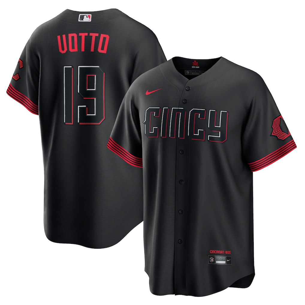 Men's Cincinnati Reds Joey Votto Nike Black City Connect Replica Player Jersey BNWT