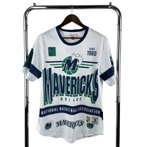 Mitchell & Ness Dallas Mavericks Hardwood Classics Vintage Team Origins Premium T-Shirt BNWT