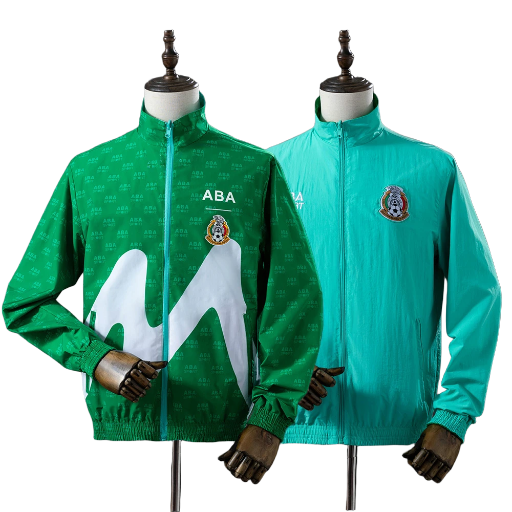 1995 Mexico national football team Full Zip Reversible Anthem Track Jacket Top Windbreaker Vintage Retro-Style Soccer Fußball BNWT