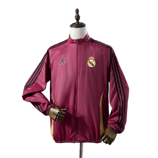 2024-25 Real Madrid Football Club Full Zip Reversible Anthem Track Jacket Top Windbreaker Soccer Fußball BNWT