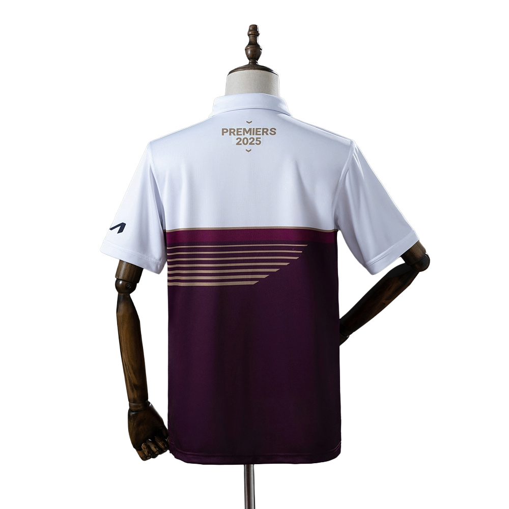 2025 Brisbane Broncos Rugby league team Men's Premiers Polo Shirt BNWT