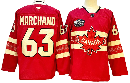 Team Canada 4 Nations Premium Jersey 2025 - Red - Brad Marchand - Mens BNWT