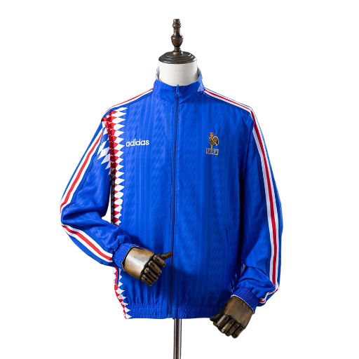 1994 France national football team Full Zip Reversible Anthem Track Jacket Top Windbreaker Vintage Retro-Style Soccer Fußball BNWT
