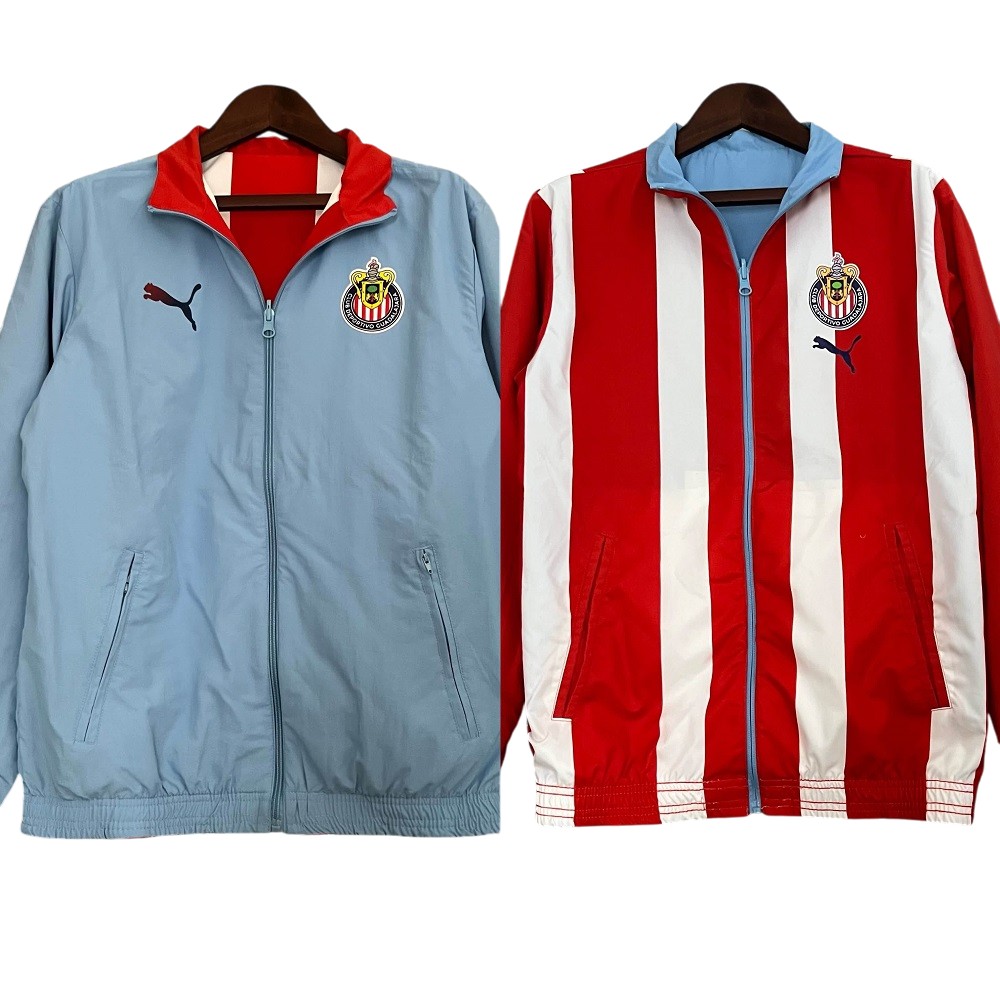 2023-24 C.D. Guadalajara Chivas Track Jacket Reversible Full Zip Anthem Top Windbreaker Soccer Fußball BNWT