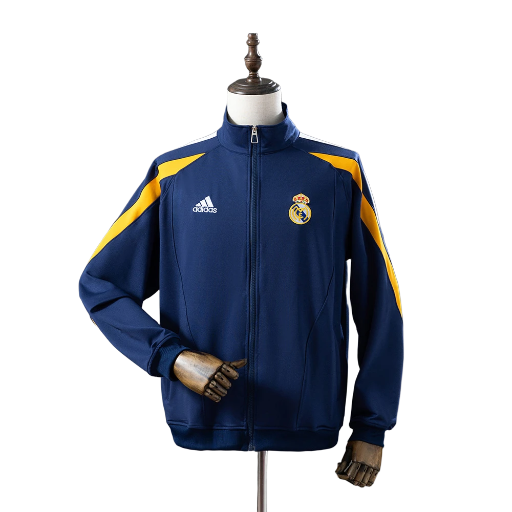 1998-99 Real Madrid Football Club Full Zip Anthem Track Jacket Top Windbreaker Soccer Fußball Retro-Style BNWT