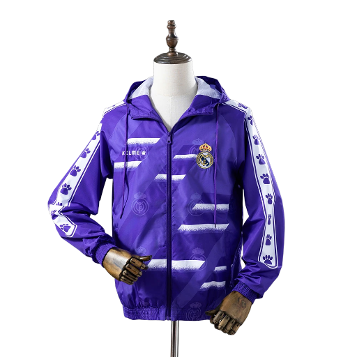 1996-97 Real Madrid football Club Retro-Style Windbreaker Soccer Fußball BNWT