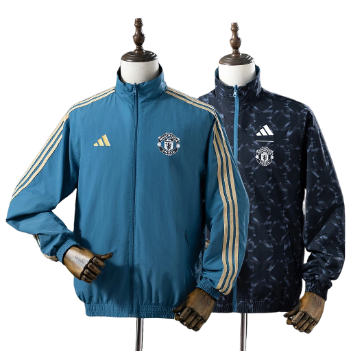 2022-23 Man-U Football Club Full Zip Reversible Anthem Track Jacket Top Windbreaker Soccer Fußball BNWT
