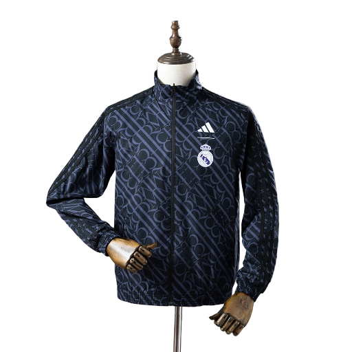 2024-25 Real Madrid Football Club Full Zip Reversible Anthem Track Jacket Top Windbreaker Soccer Fußball BNWT