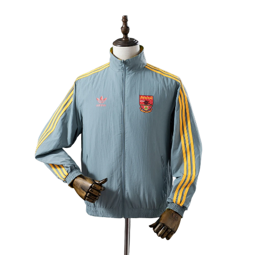 1991-93 Arsenal Football Club Full Zip Reversible Anthem Bruised Banana Track Jacket Top Windbreaker  Retro-Style Soccer Fußball BNWT