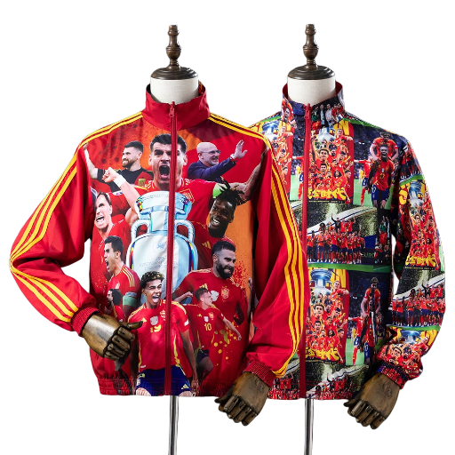 2025 Spain national football team Full Zip Reversible Anthem Track Jacket Top Windbreaker Soccer Fußball BNWT