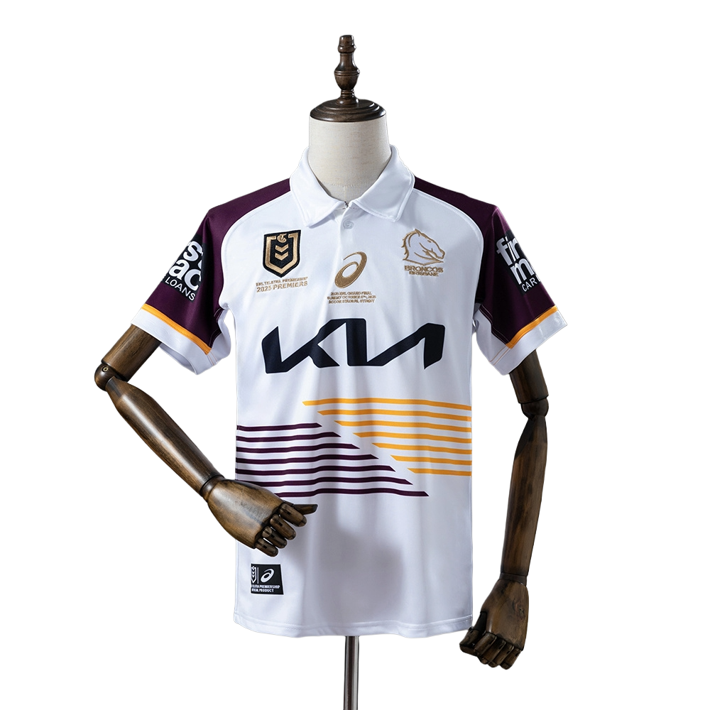 2025 Brisbane Broncos Rugby league team Premiers Polo Shirt BNWT