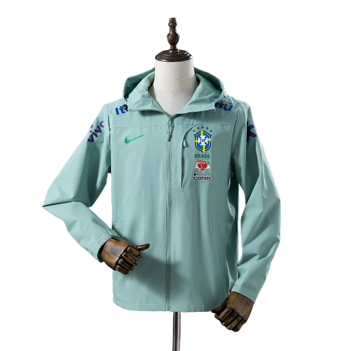 2022 Brazil national football team Full Zip Track RainJacket Top Windbreaker Soccer Fußball BNWT