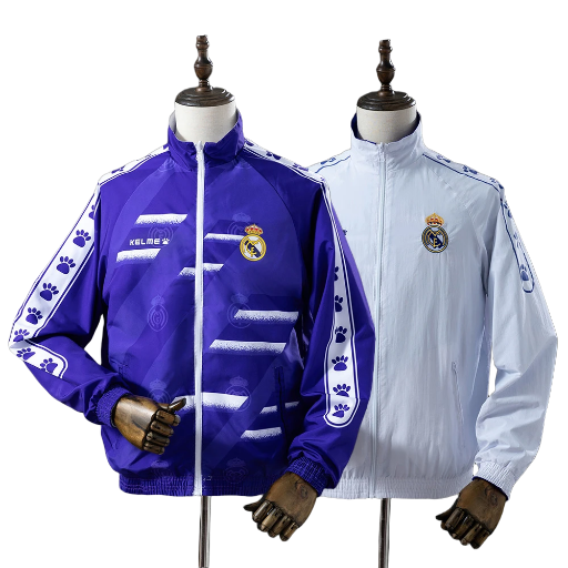 1996-97 Real Madrid Football Club Reversible Track Jacket Top Windbreaker Soccer Fußball BNWT