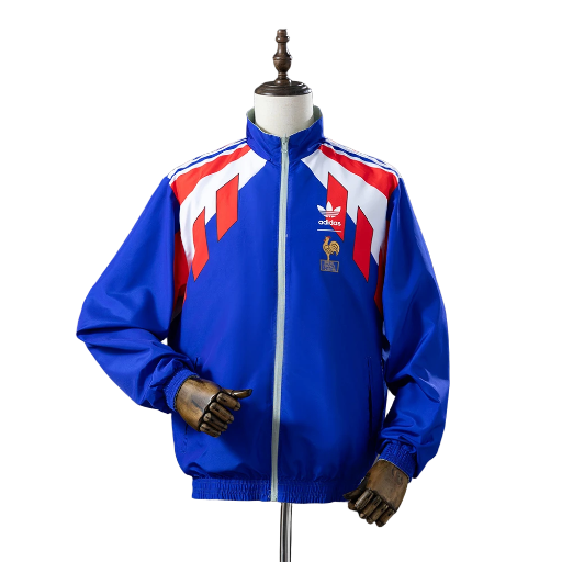 1990-92 France national football team Classic Vintage Full Zip Reversible Anthem Track Jacket Top Windbreaker Soccer Fußball BNWT