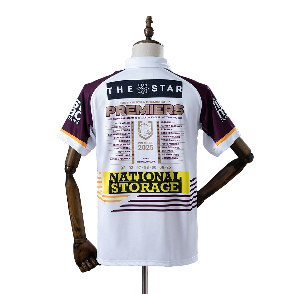 2025 Brisbane Broncos Rugby league team Premiers Polo Shirt BNWT