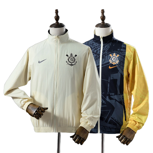 2024-25 Sport Club Corinthians Paulista Football Club Full Zip Reversible Anthem Track Jacket Top Windbreaker Soccer Fußball BNWT