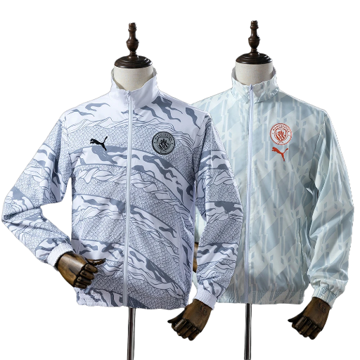 2024-25 Man City Football Club Full Zip Reversible Anthem Track Jacket Top Windbreaker Soccer Fußball BNWT
