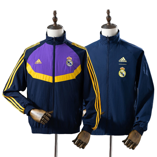 2023-24 Real Madrid Football Club Full Zip Reversible Anthem Track Jacket Top Windbreaker Soccer Fußball BNWT