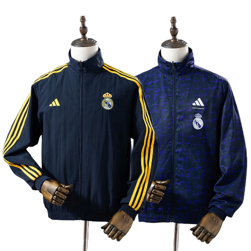 2023-24 Real Madrid Football Club Reversible Anthem Track Jacket Top Windbreaker Soccer Fußball BNWT