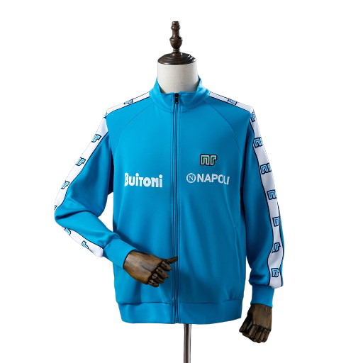 2005-06 SSC Napoli Football Club Full Zip Anthem Track Jacket Top Windbreaker Soccer Fußball Retro-Style BNWT
