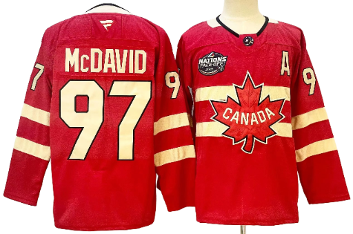 Team Canada 4 Nations Premium Jersey 2025 - Red - Connor McDavid  - Mens BNWT