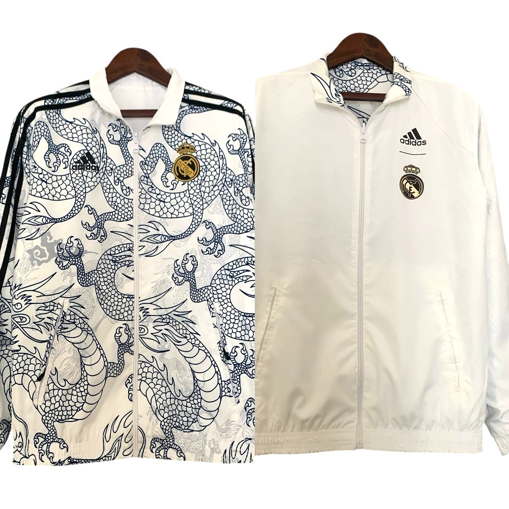 2023-24 Real Madrid Football Club Track Jacket Reversible Full Zip Anthem Top Windbreaker Soccer Fußball BNWT