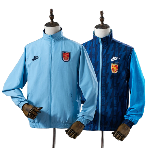 1995-96 Arsenal Football Club Full Zip Reversible Anthem Track Jacket Top Windbreaker Vintage Retro-Style Soccer Fußball BNWT