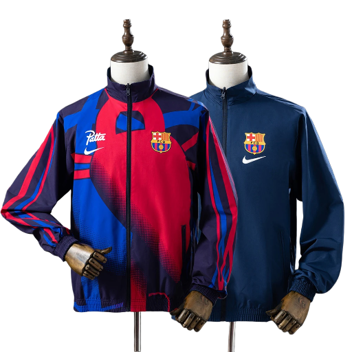 2023-24 Barcelona x Patta Culers del Món Full Zip Reversible Anthem Track Jacket Top Windbreaker Soccer Fußball BNWT