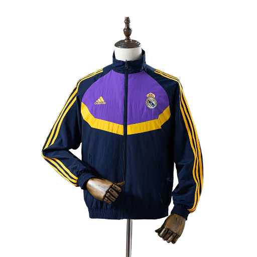 2023-24 Real Madrid Football Club Full Zip Reversible Anthem Track Jacket Top Windbreaker Soccer Fußball BNWT