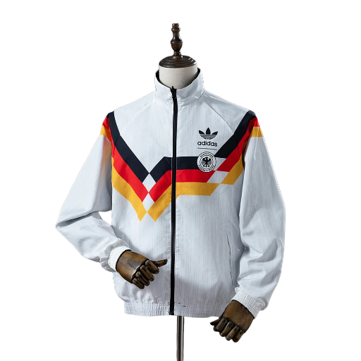 1990-92 Germany national football team Full Zip Reversible Anthem Track Jacket Top Windbreaker Vintage Retro-Style Soccer Fußball BNWT