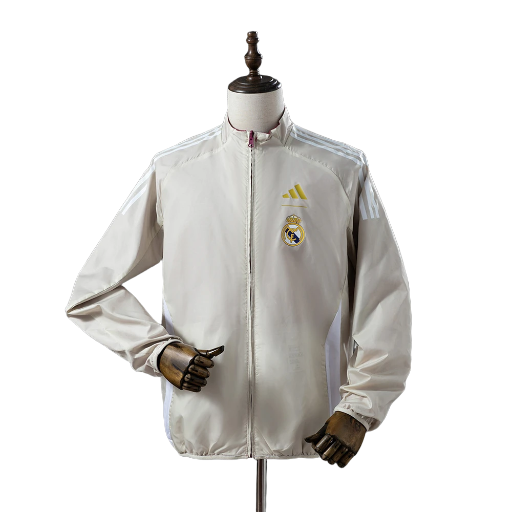 2024-25 Real Madrid Football Club Full Zip Reversible Anthem Track Jacket Top Windbreaker Soccer Fußball BNWT