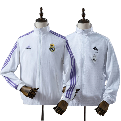 2022-23 Real Madrid Football Club Reversible Anthem Track Jacket Top Windbreaker Soccer Fußball BNWT