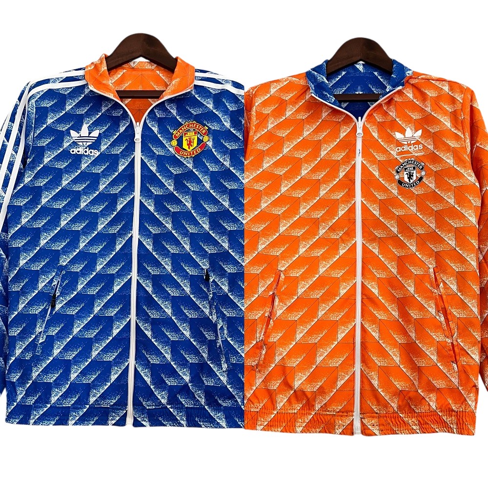 2023-24 Man United Football Club Track Jacket Reversible Full Zip Anthem Top Windbreaker Soccer Fußball BNWT