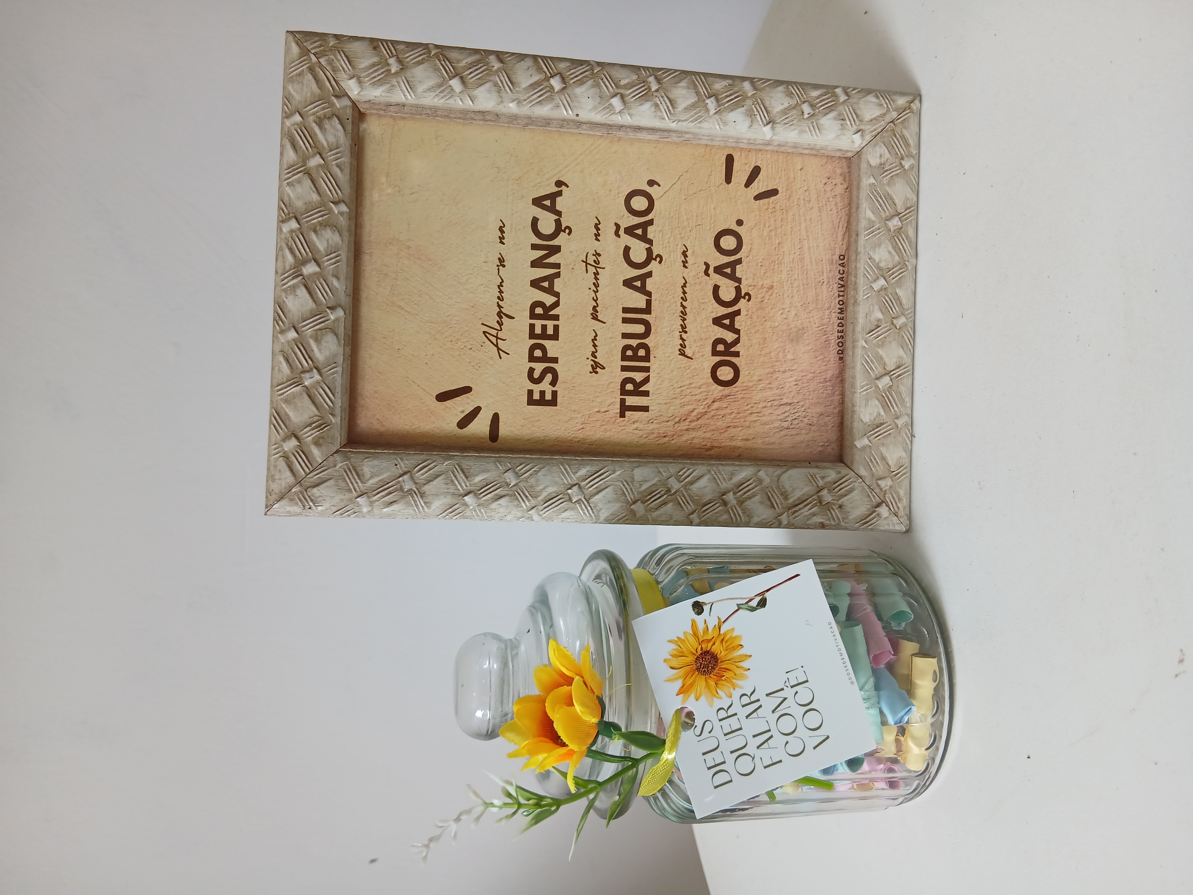 Pote de benção + quadro motivacional