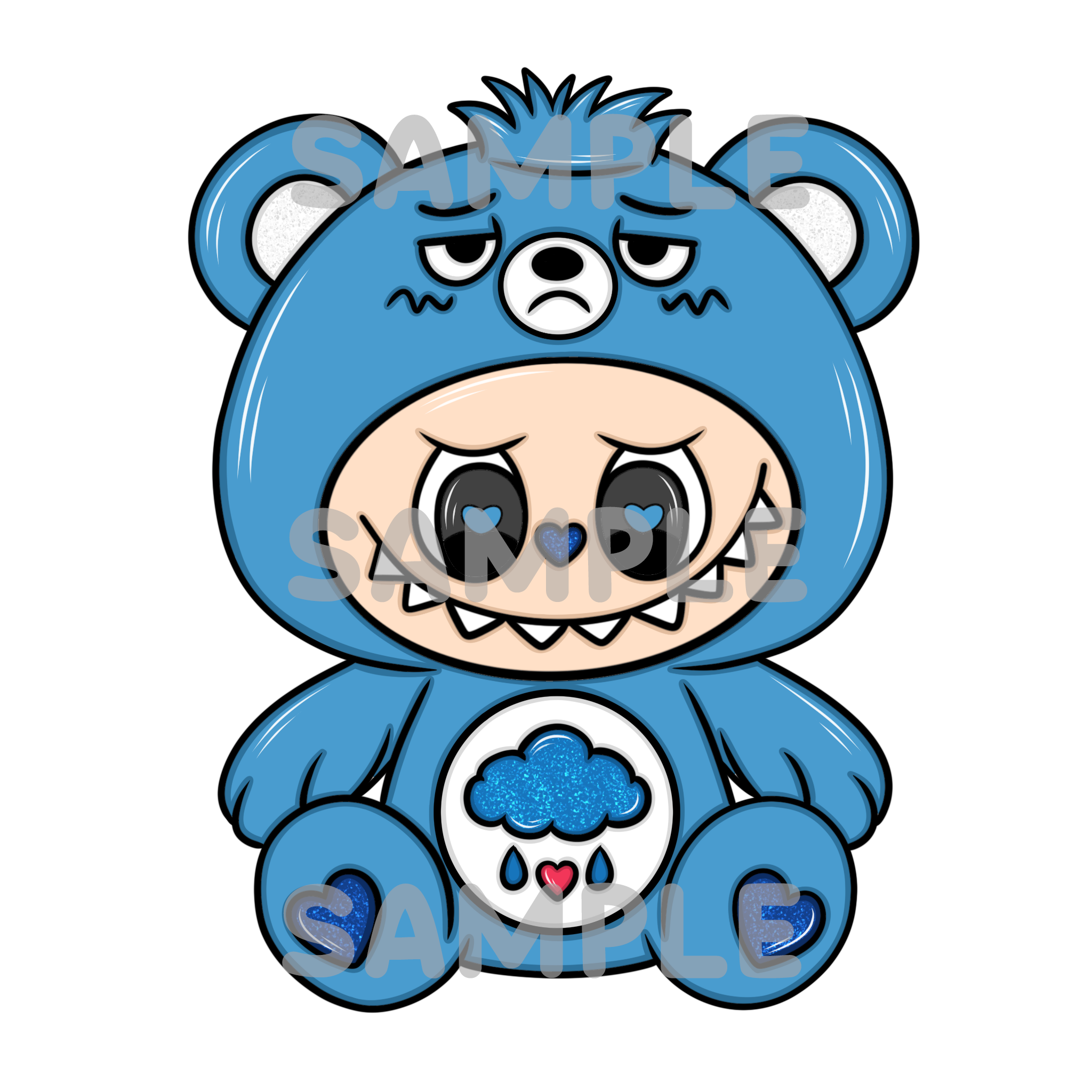 Labubu Carebear WB Grumpy