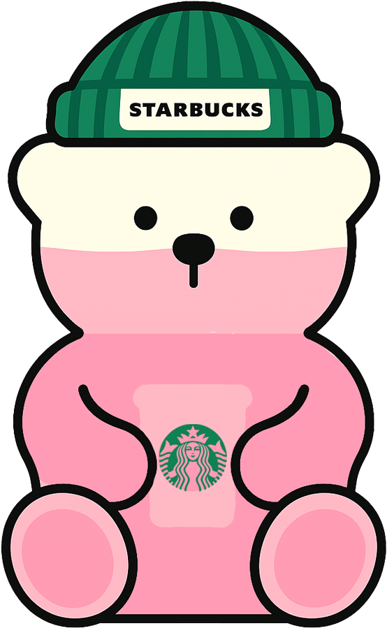 Pink Bear Cup with Green Lid