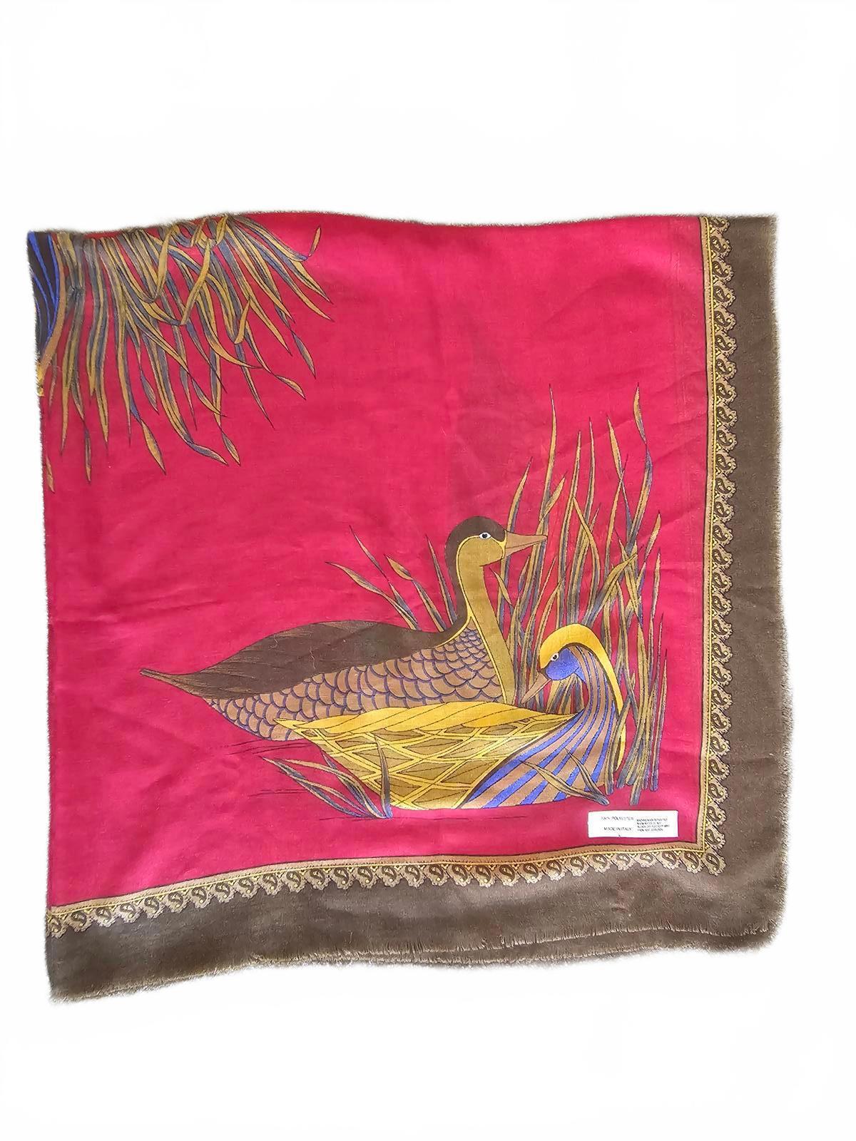 Vintage Italian wood duck scarf