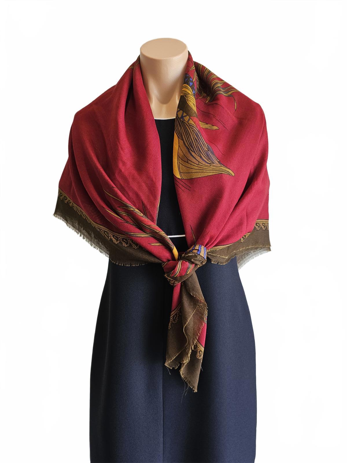 Vintage Italian wood duck scarf