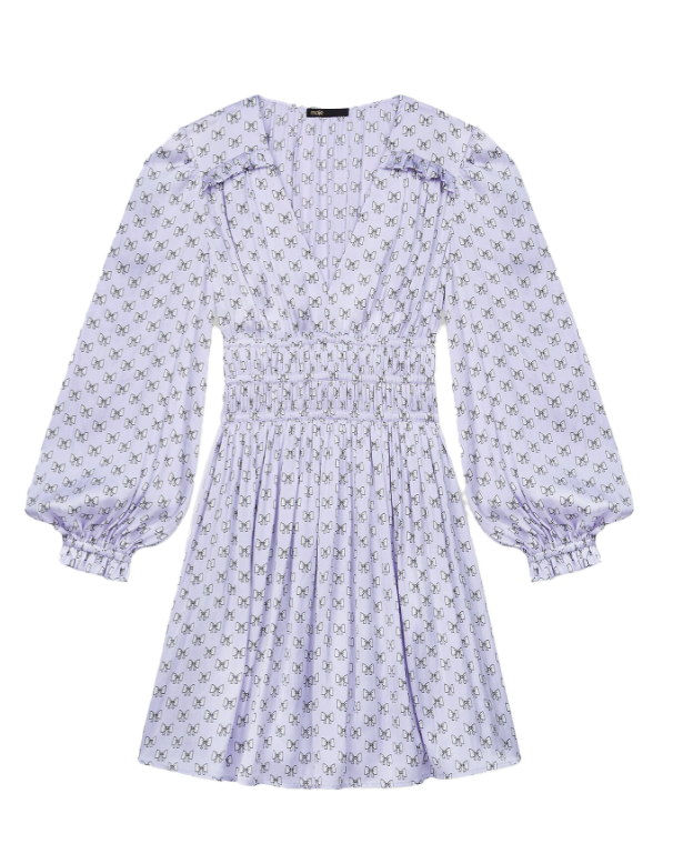 Lavender dress with bows by Maje cottage core 40