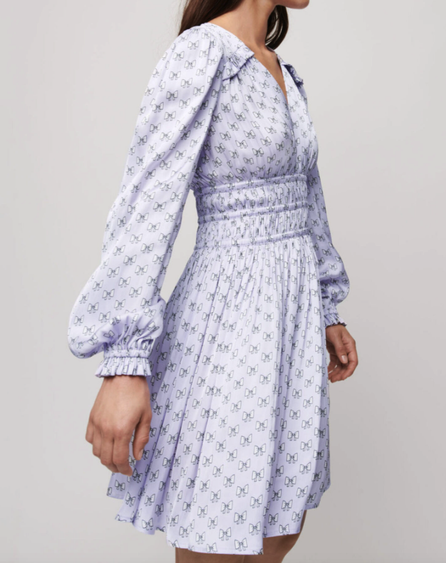 Lavender dress with bows by Maje cottage core 40