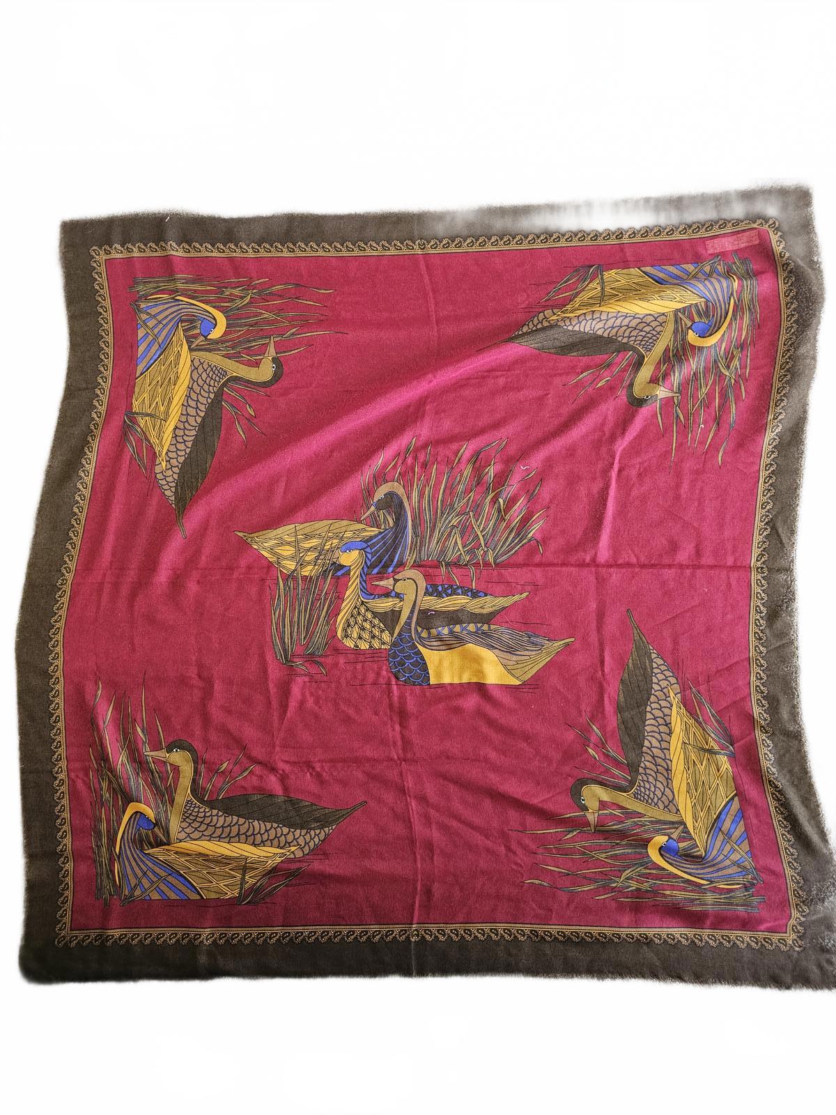 Vintage Italian wood duck scarf
