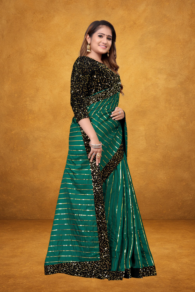 Elegant Green Designer Saree