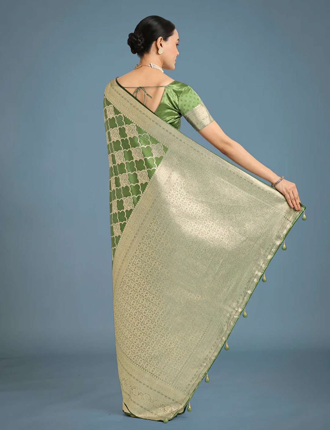 Green Banarasi Silk Saree
