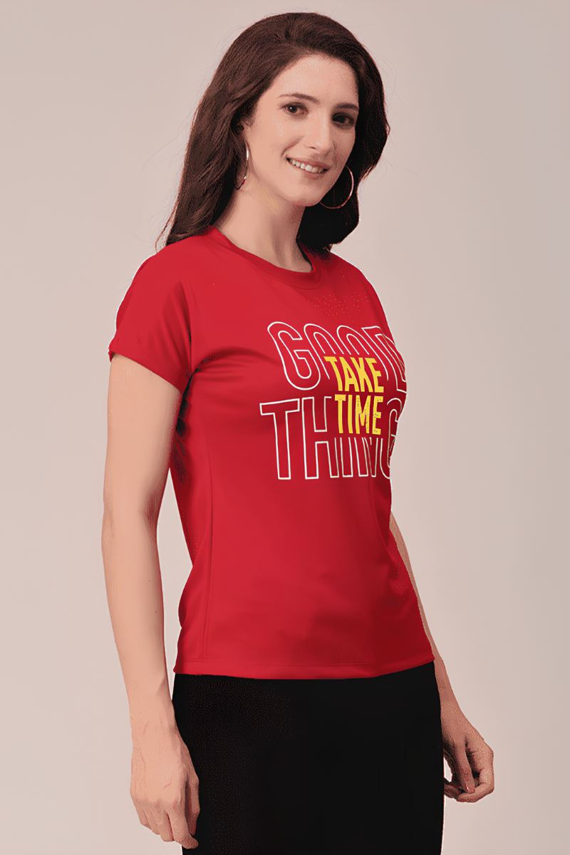 Women's Red Graphic Tee