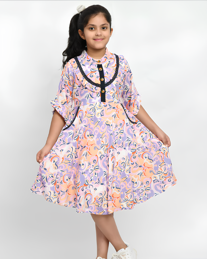 Floral Print Girl's Dress